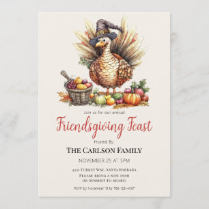 Friendsgiving Erntedankfest Gans Pilger Einladung