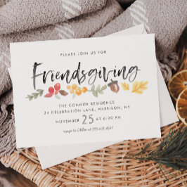 Friendsgiving Fall Foliing Thanksgiving Invitation