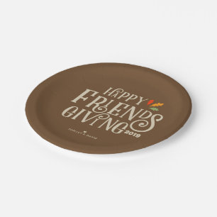 Friendsgiving   Farbe des Herbstes Brown Pappteller