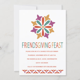 Friendsgiving-Fest Modern Farbgebung Einladung