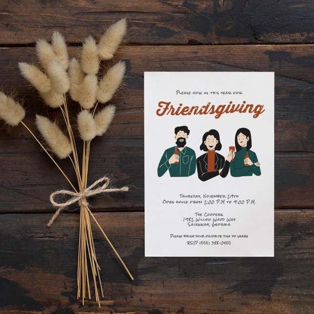 Friendsgiving Friend Erntedank Dinner Party Einladung (Von Creator hochgeladen)