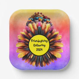 Friendsgiving Funky Erntedank Pappteller