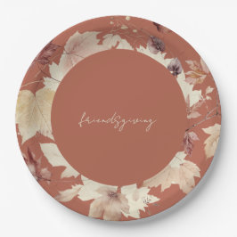 Friendsgiving Herbstlaubs Cinnamon Erntedank Pappteller