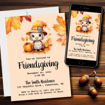 Friendsgiving Kleine Türkei Pumpkin Wasserfarbe