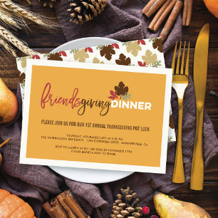 Friendsgiving Pot Luck Erntedankfest Dinnerparty Einladung