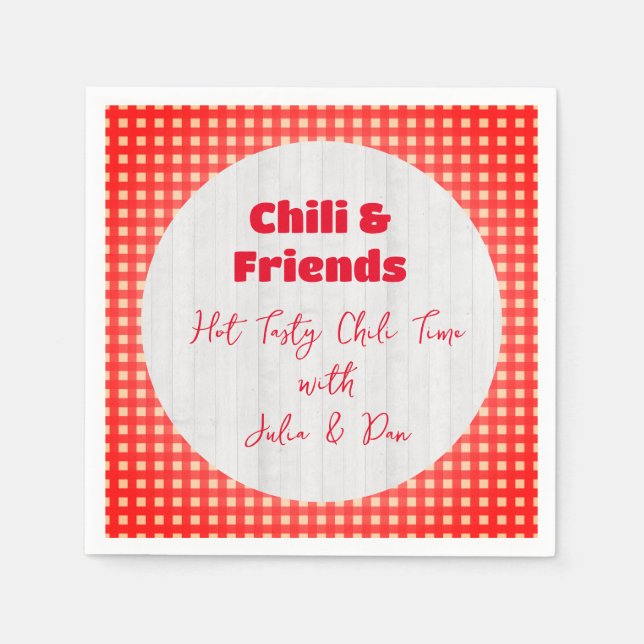 Friendsgiving Potluck Chili Cook Off Erntedank Serviette (Vorderseite)