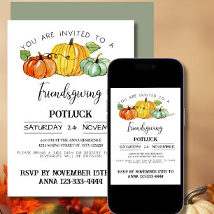 Friendsgiving-Potluck-Essen Einladung