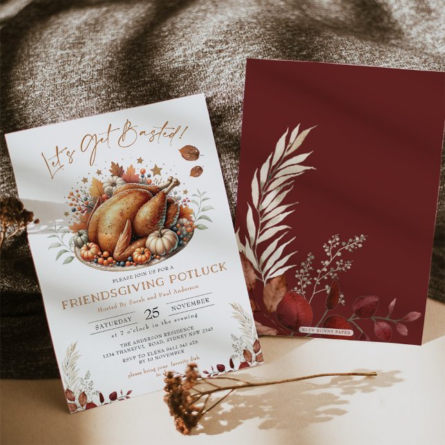 Friendsgiving Potluck Fall Erntedank Dinner Einladung (Von Creator hochgeladen)