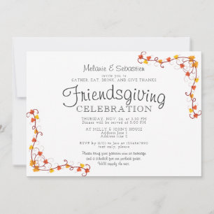 Friendsgiving Potluck Fest Erntedank Dinner Einladung