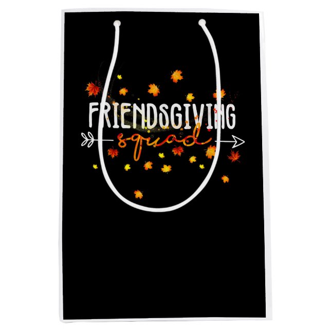 Friendsgiving Squad Erntedank Friendship Friendshi Mittlere Geschenktüte (Vorderseite)