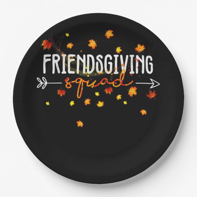 Friendsgiving Squad Erntedank Friendship Friendshi Pappteller (Vorderseite)