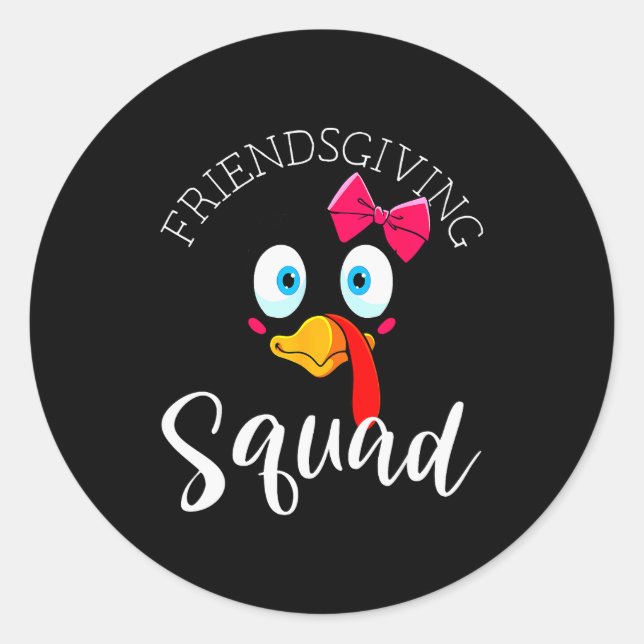 Friendsgiving Squad Happy Thanksgiving Turkey Day  Runder Aufkleber (Vorderseite)