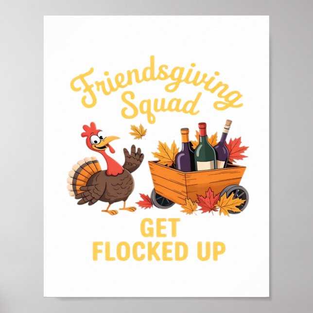 Friendsgiving Squad wird überspannt T-Shi gefangen Poster (Vorne)