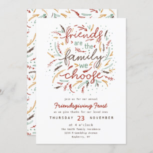 Friendsgiving Typografy Erntedank Dinner Einladung