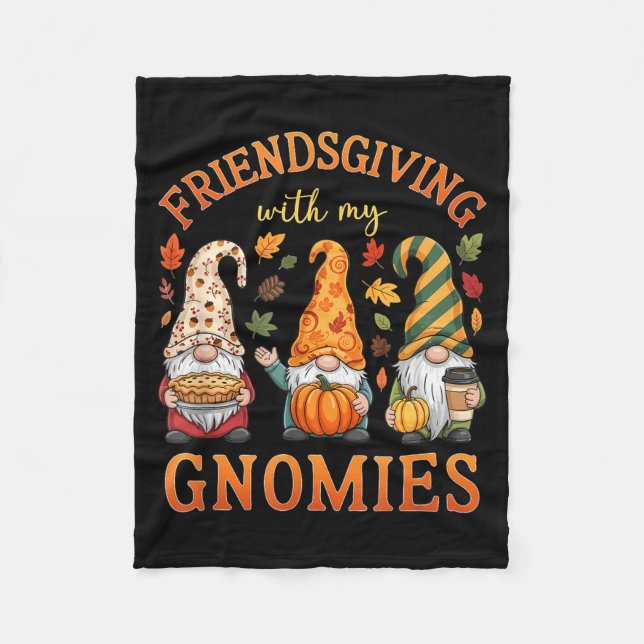 Friendsgiving With My Gnomies Friends Thanksgiving Fleecedecke (Vorderseite)
