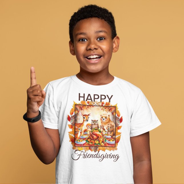 Friendsgiving Woodland Animes Herbstleaves T-Shirt (Von Creator hochgeladen)