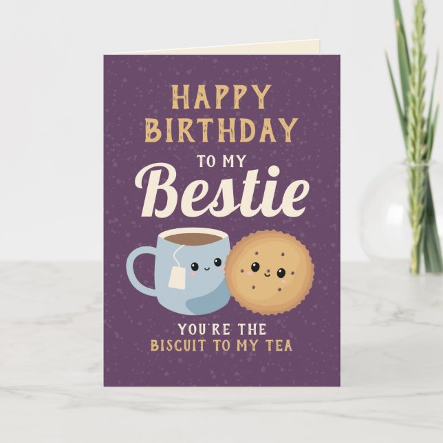 Friendship Bestie Funny Cute Happy Birthday Karte (Vorderseite)