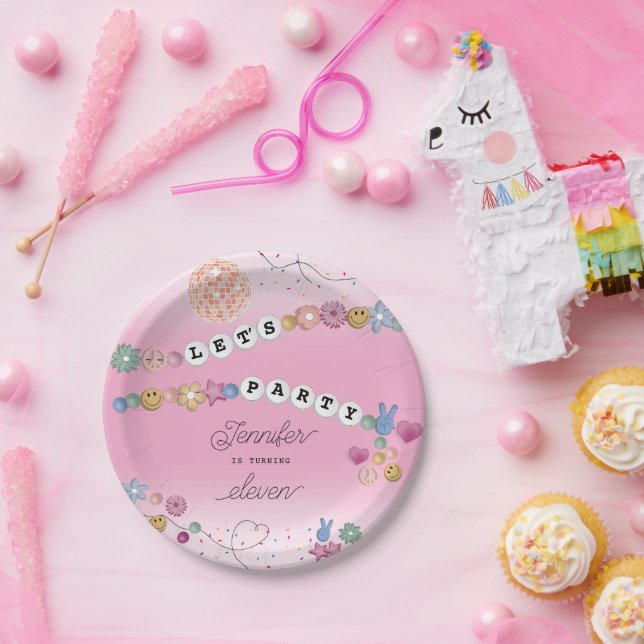 Friendship Bracelet Girl Jewelry Birthday Party Pappteller (Party)