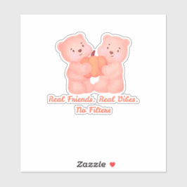 FRIENDSHIP DAY BEST FRIEND, FUNNY BEARS FRIENDS AUFKLEBER