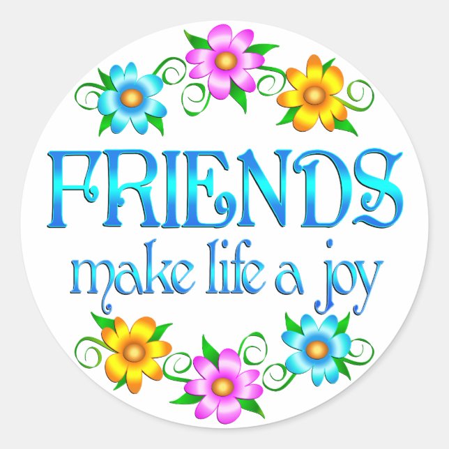 Friendship Joy Runder Aufkleber (Vorderseite)