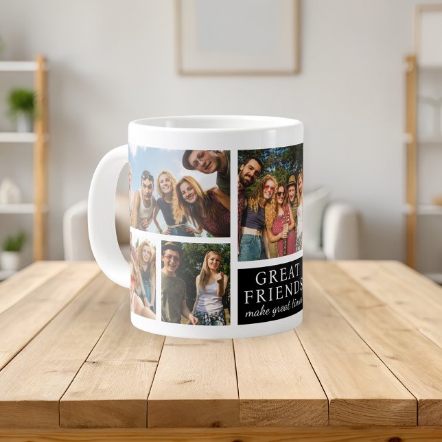 Friendship Modern Photo Collage Keepsake Jumbo-Tasse (Von Creator hochgeladen)