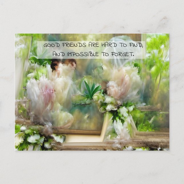 Friendship Quote Beautiful Floral Postkarte (Vorderseite)