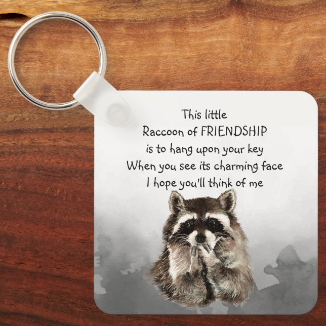 Friendship Raccoon Think of Me Customized Schlüsselanhänger (Vorderseite)