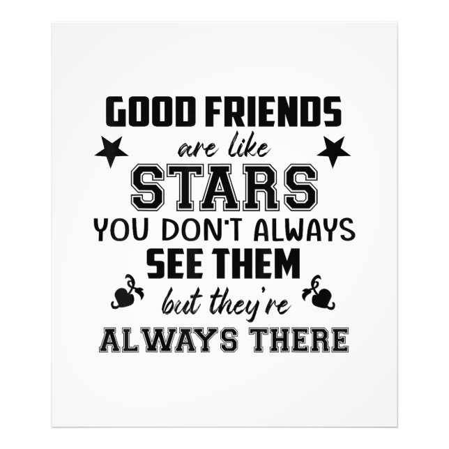 Friendship T-Shirt Quote Good Friend Like Star Fotodruck (Vorne)