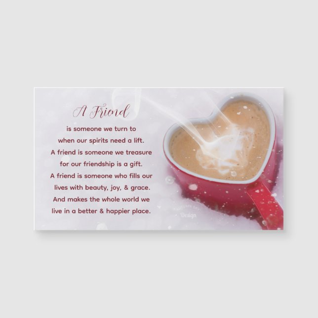 Friendship Zitat Rotes Herz Tasse Snow Magnet (Vorderseite)