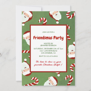 Friendsmas-Einladungen Süßer Santa Gersten Zucker Einladung
