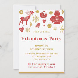 Friendsmas Einladungen Weihnachten Nordic Gold
