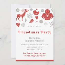 Friendsmas Einladungen Weihnachten Nordic Gray
