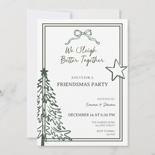 Friendsmas Party Einladung (Vorderseite)