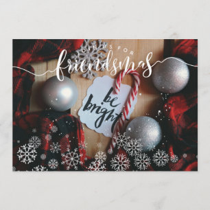 Friendsmas Schneeflocke-Foto laden ein Einladung