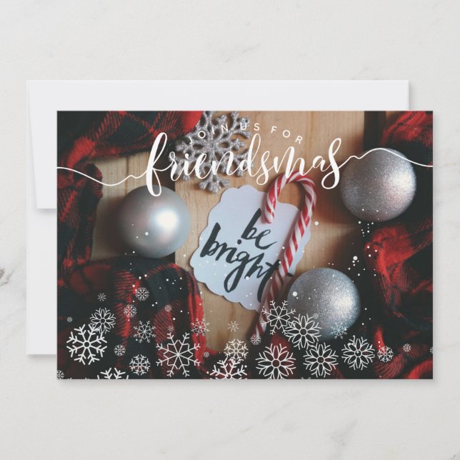 Friendsmas Snowflakes Foto laden Einladung (Vorderseite)