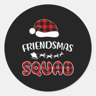Friendsmas Squad Funny Xmas Light Family Matching Runder Aufkleber