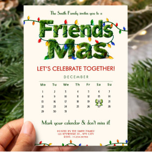 Friendsmas-Weihnachtsfeier-Kalender Winterferien Einladung