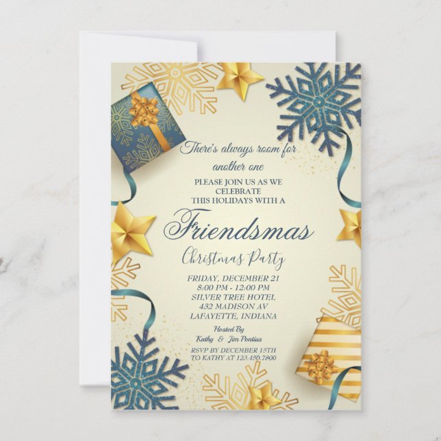 Friendsmas Weihnachtszeit-Party Einladung (Vorderseite)