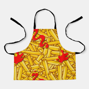 Fries and Ketchup Funny Cartoon Schürze