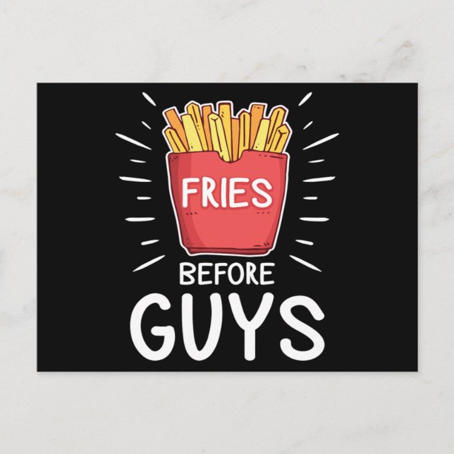 Fries Before Typ Funny Gift Food Lover Valentines Postkarte (Vorderseite)