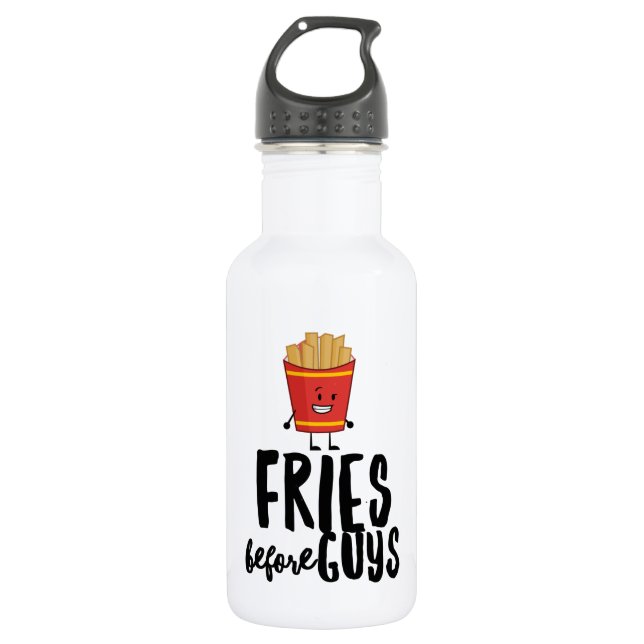 Fries Before Typ Wasserflasche (18 oz), weiß (Vorderseite)