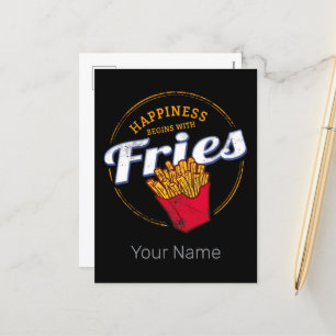 Fries Chips Snack Vintages Potato oder Französisch Feiertagspostkarte