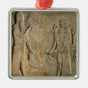 Fries, das einen winged Geist darstellt Silbernes Ornament