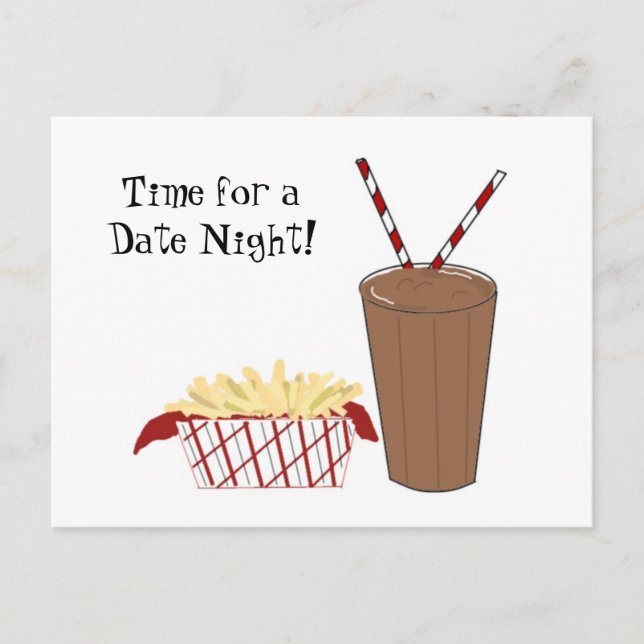 Fries und ein Milchshake Postkarte (Vorderseite)