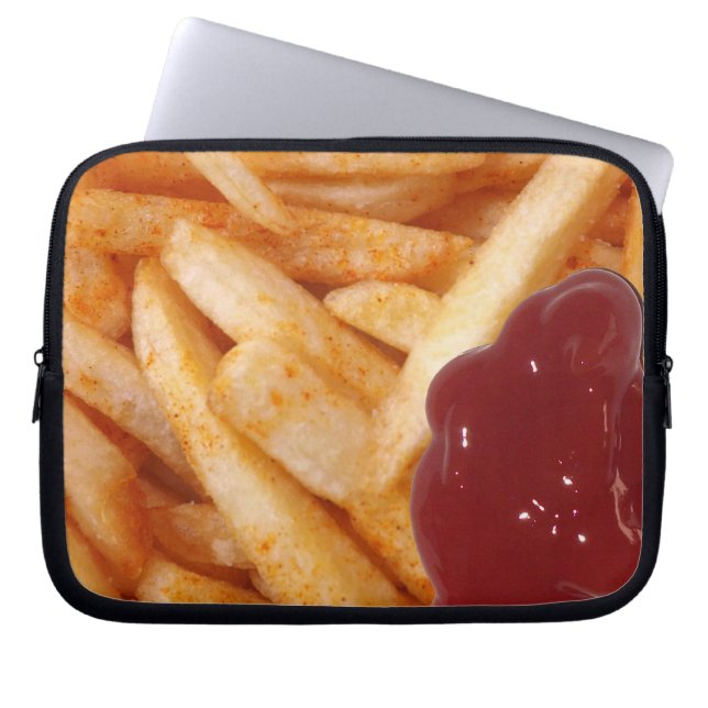Fries und Ketchup Laptopschutzhülle (Vorderseite)