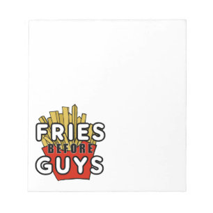 Fries vor Typ Notizblock