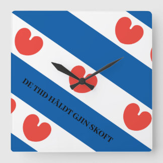 Friese klok met pompeblêd quadratische wanduhr