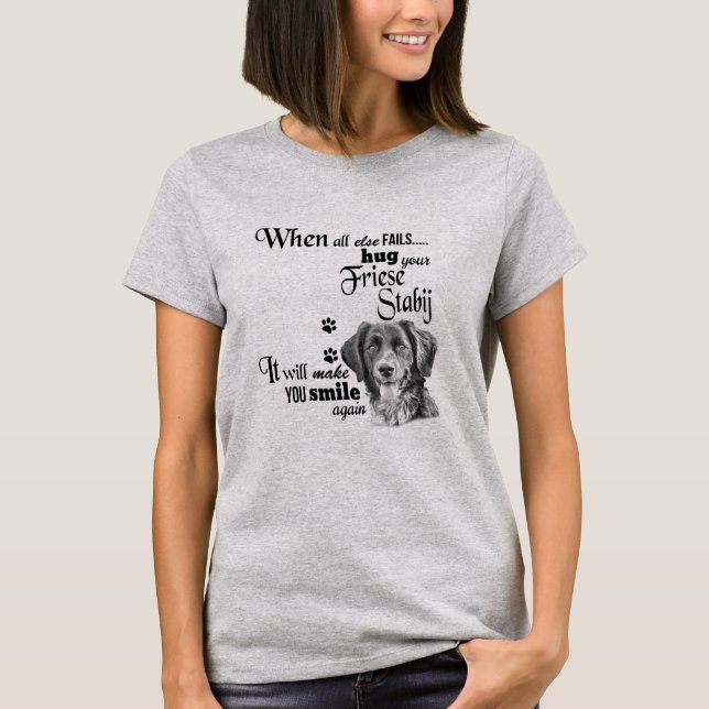 Friese Stabij moderne Kunst niedlicher Hundeslogan T-Shirt (Vorderseite)
