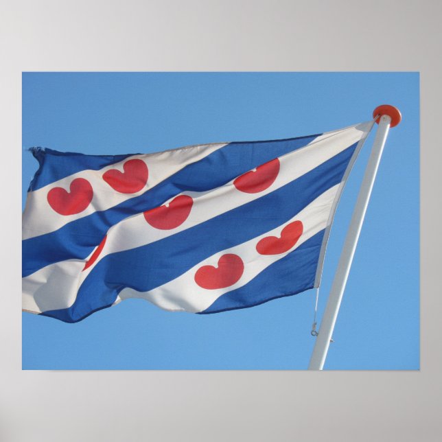 Friese Vlag, friesische Flagge, Foto Poster von Fr (Vorne)
