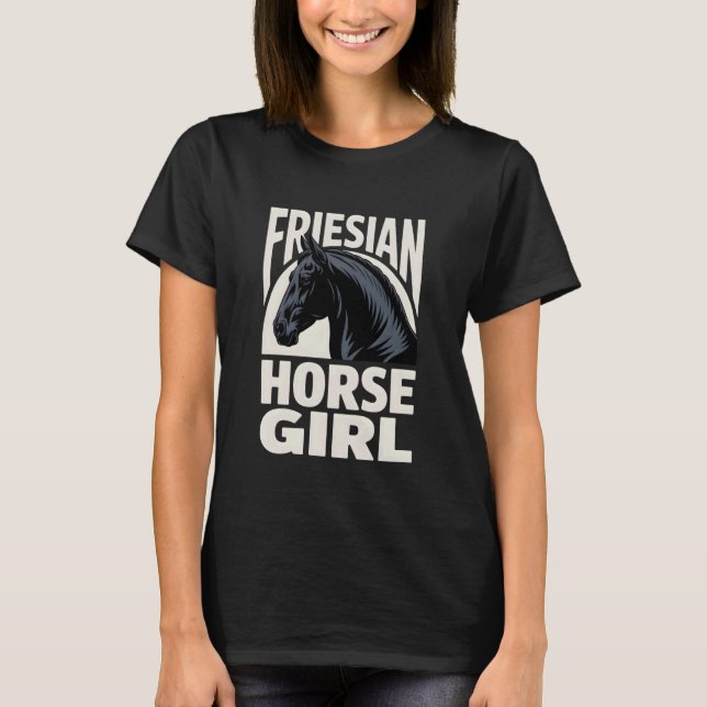 Friesenpferd Mädchen T-Shirt (Vorderseite)
